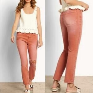 Sam Edelman High Rise Slim Straight Jeans Baked Clay Size 28